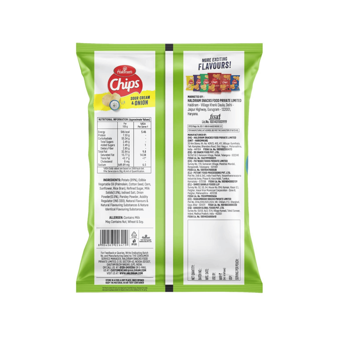 Haldiram Cream Sour Cream Onion Chips