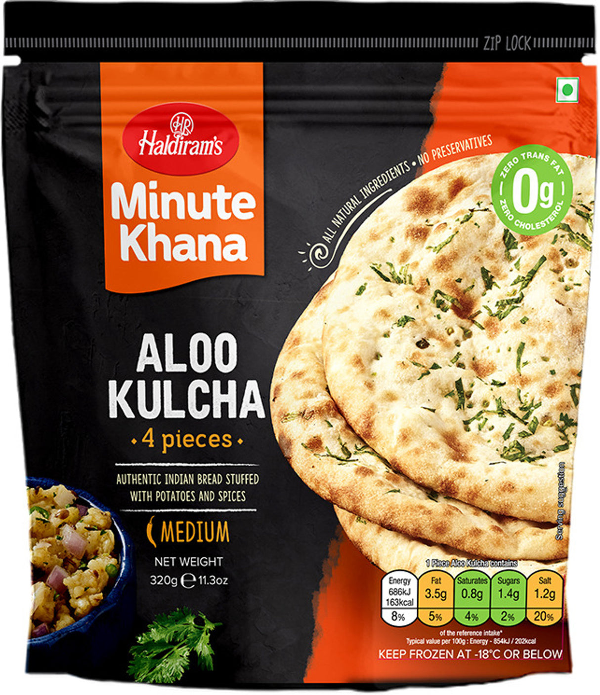 Haldiram's Aloo Kulcha 4pcs (320g)