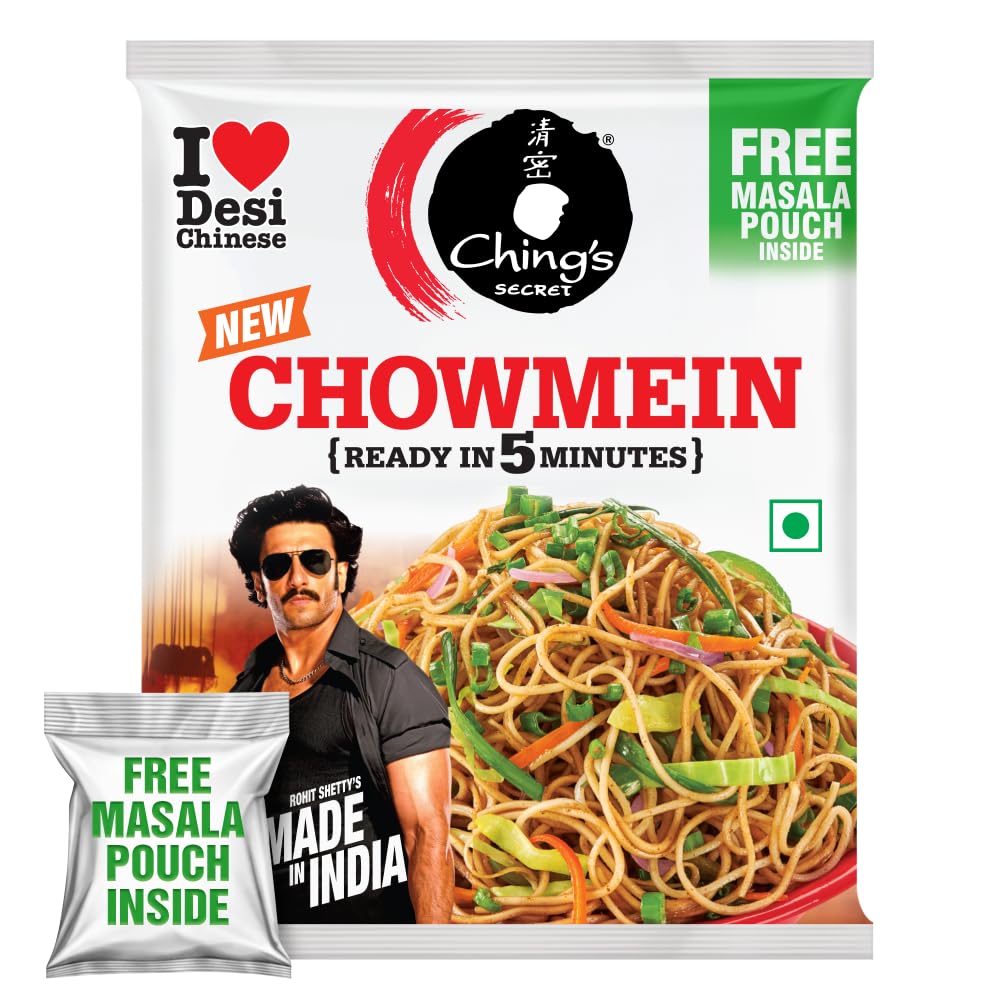 Ching's Secret Chings Chowmein Noodles 140g + Free Masala