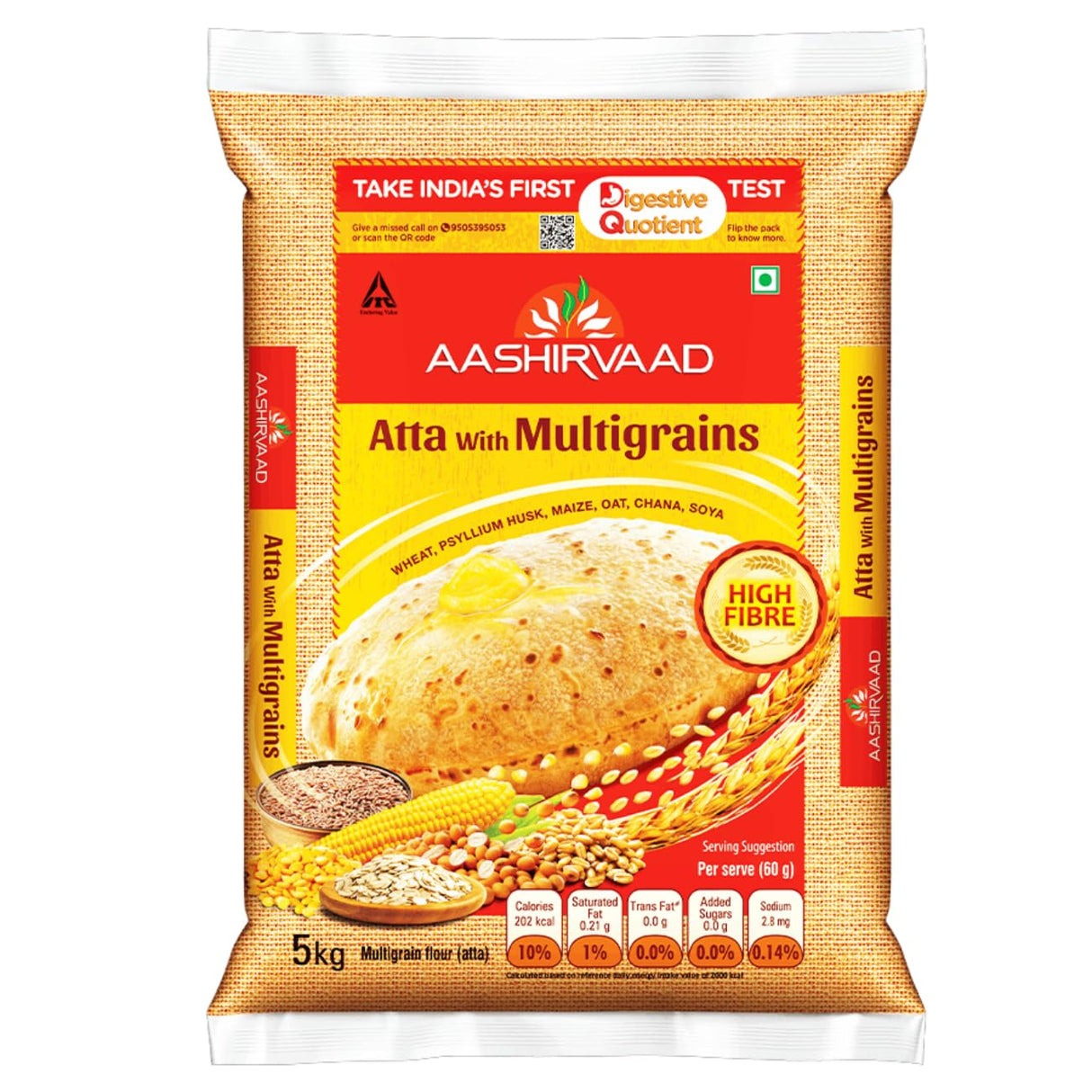 Aashirvaad Multigrain Atta (High Fibre Wheat Flour) 5kg
