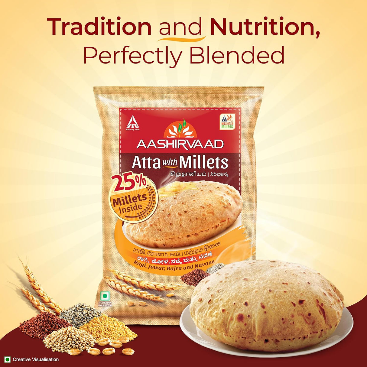 Aashirvaad Atta With Millets 2kg