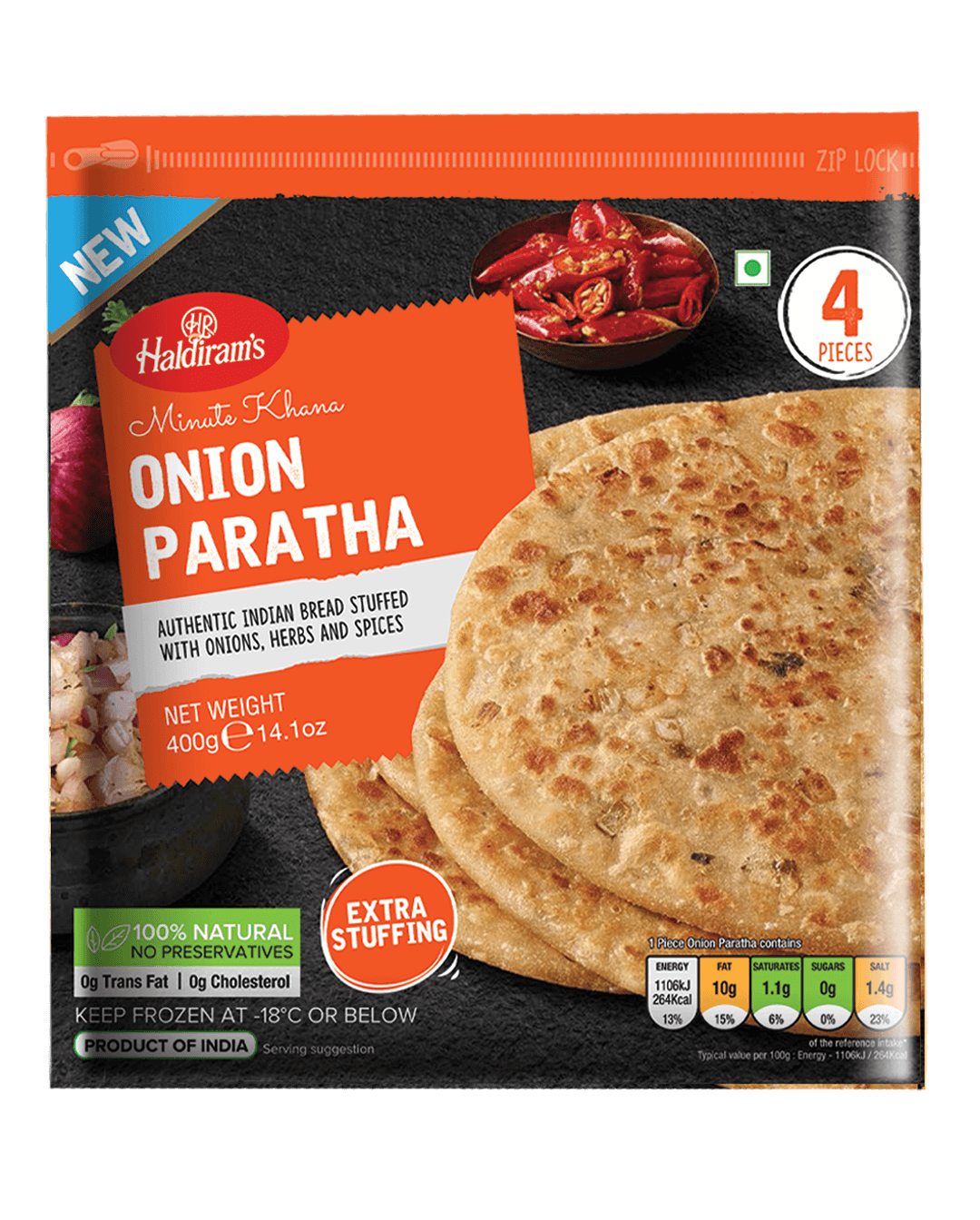 Haldiram's Onion Paratha 4pcs
