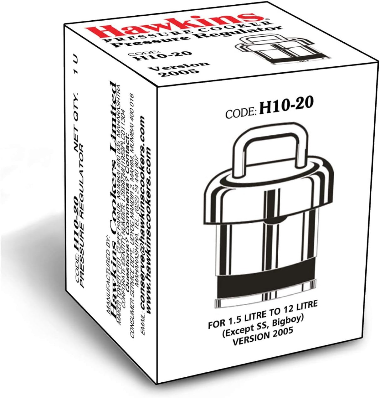 Hawkins Pressure Regulator 1.5 - 12L (Whistle)