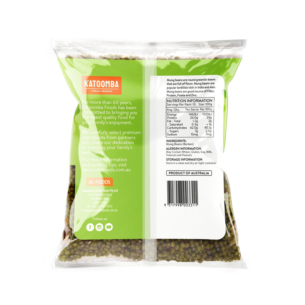 Katoomba Mung Beans (Large) 1kg