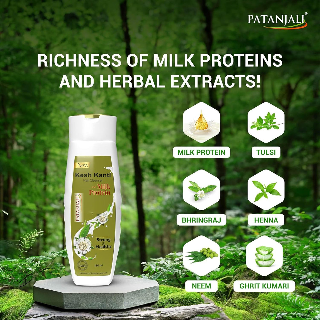Patanjali Kesh Kanti Milk Protein Shampoo 180ml