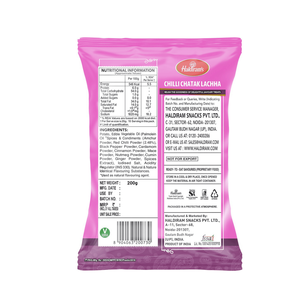 Haldiram's Chilli Chatak Lachha 200g
