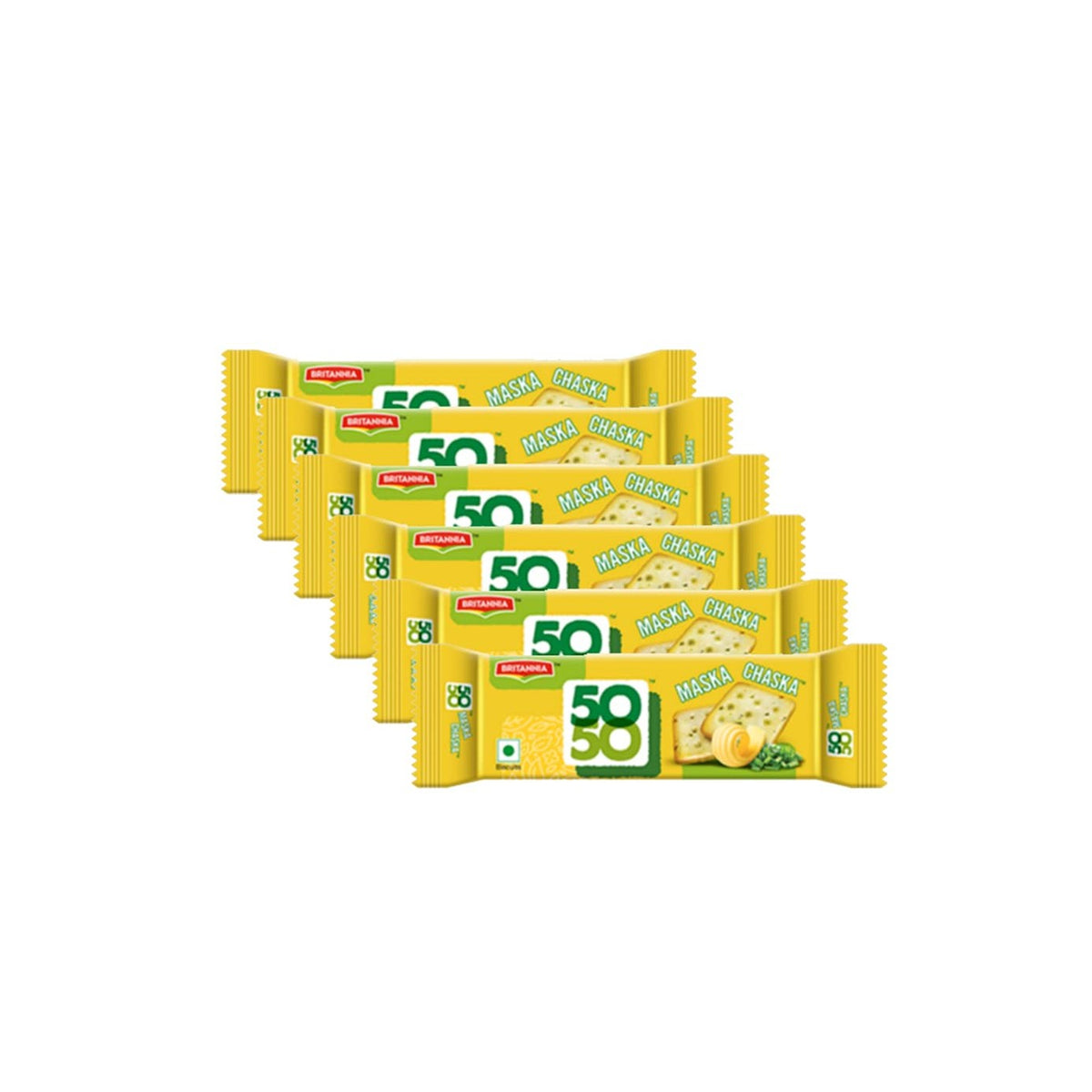 Britannia 50-50 Maska Chaska Biscuits 62g x 6 (Value Pack)