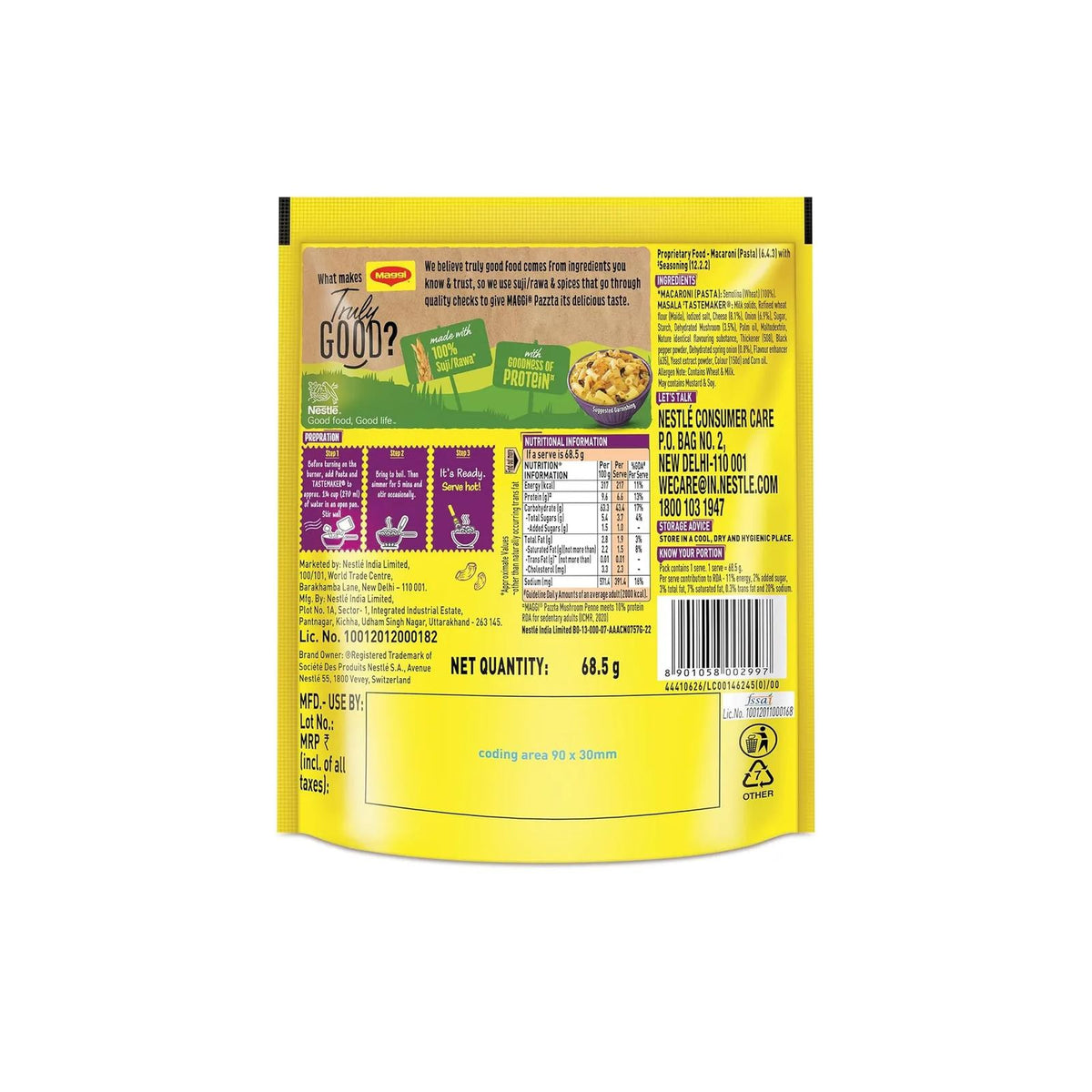 Maggi Pazzta Mushroom Penne 68.5g