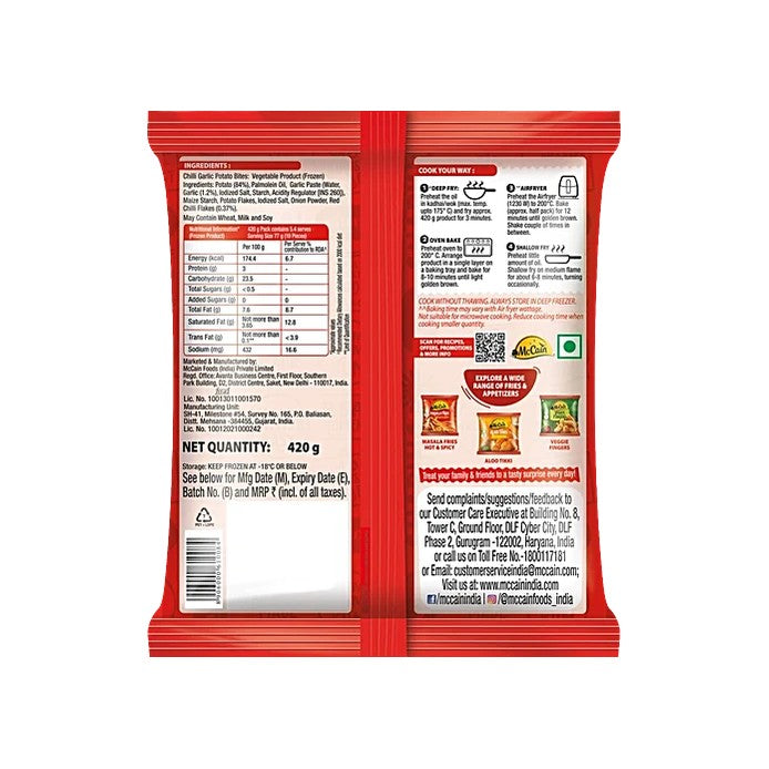 McCain Chilli Garlie Potato Bites 420g