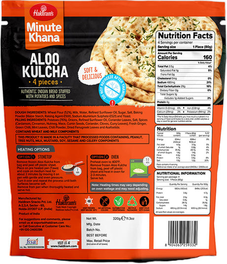 Haldiram's Aloo Kulcha 4pcs (320g)
