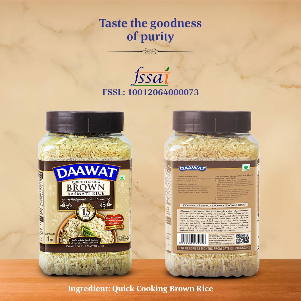 Daawat Quick Cooking Brown Basmati Rice 1kg