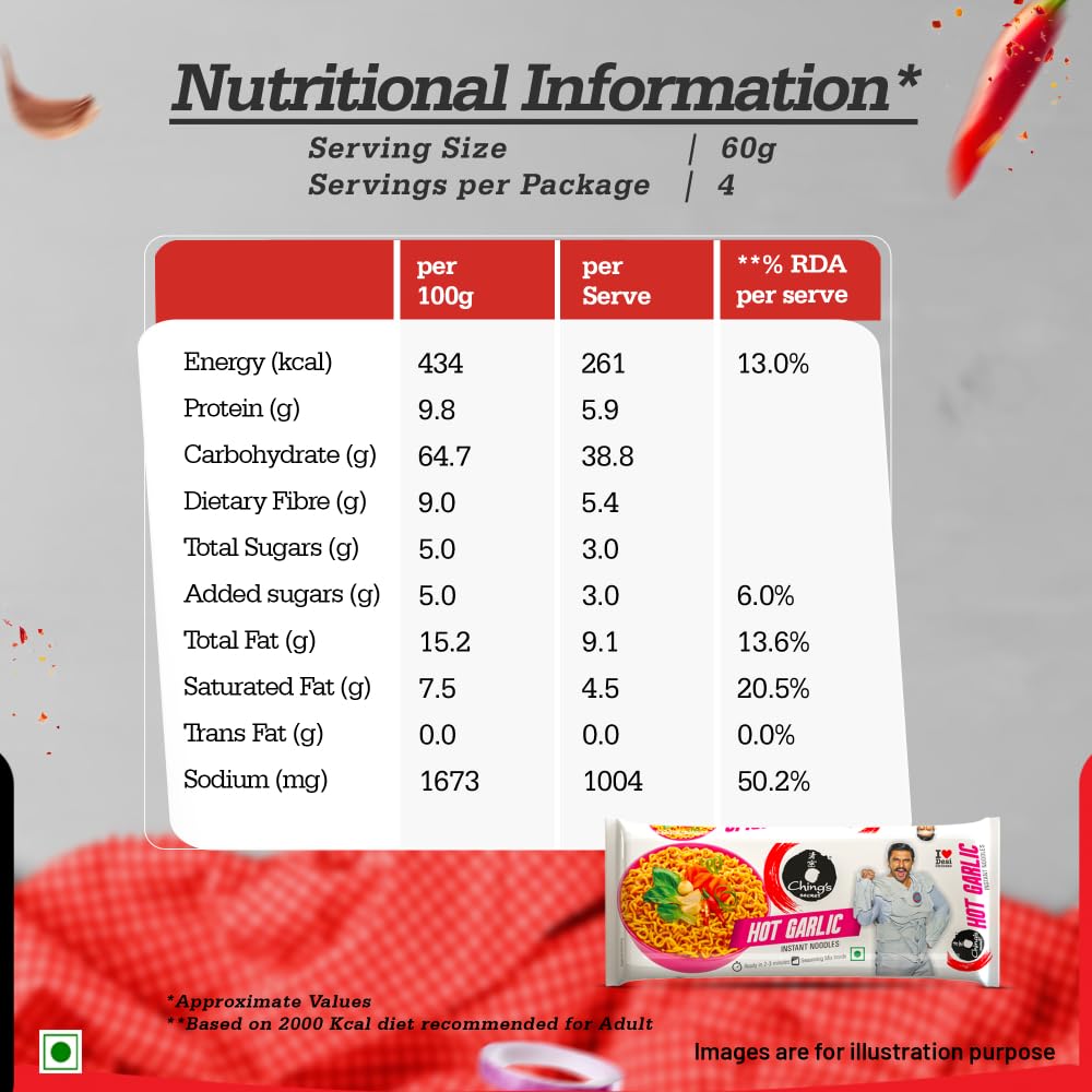 Ching's Hot Garlic Instant Noodles 240g