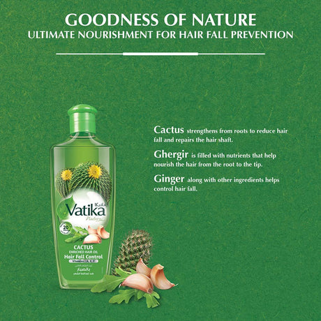 Vatika Cactus Hair Oil 200ml (Hair Fall Control)