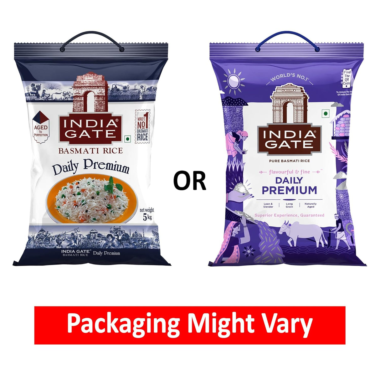 India Gate Daily Premium Aged Basmati Rice 1Kg