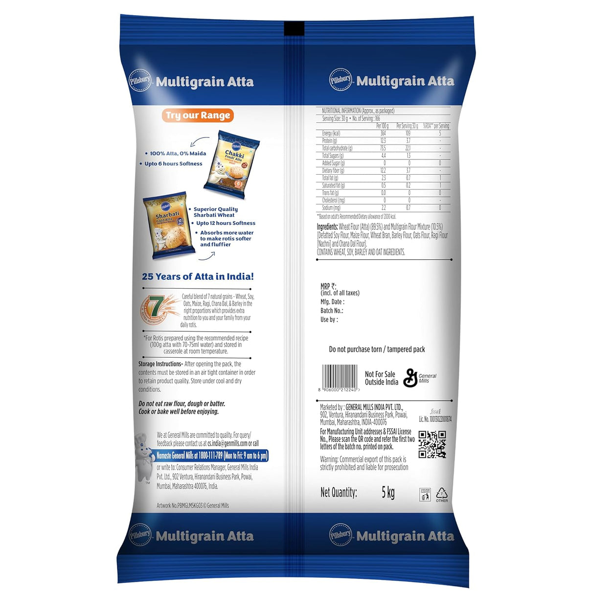 Pillsbury Multigrain Atta (Wheat Flour) 5kg