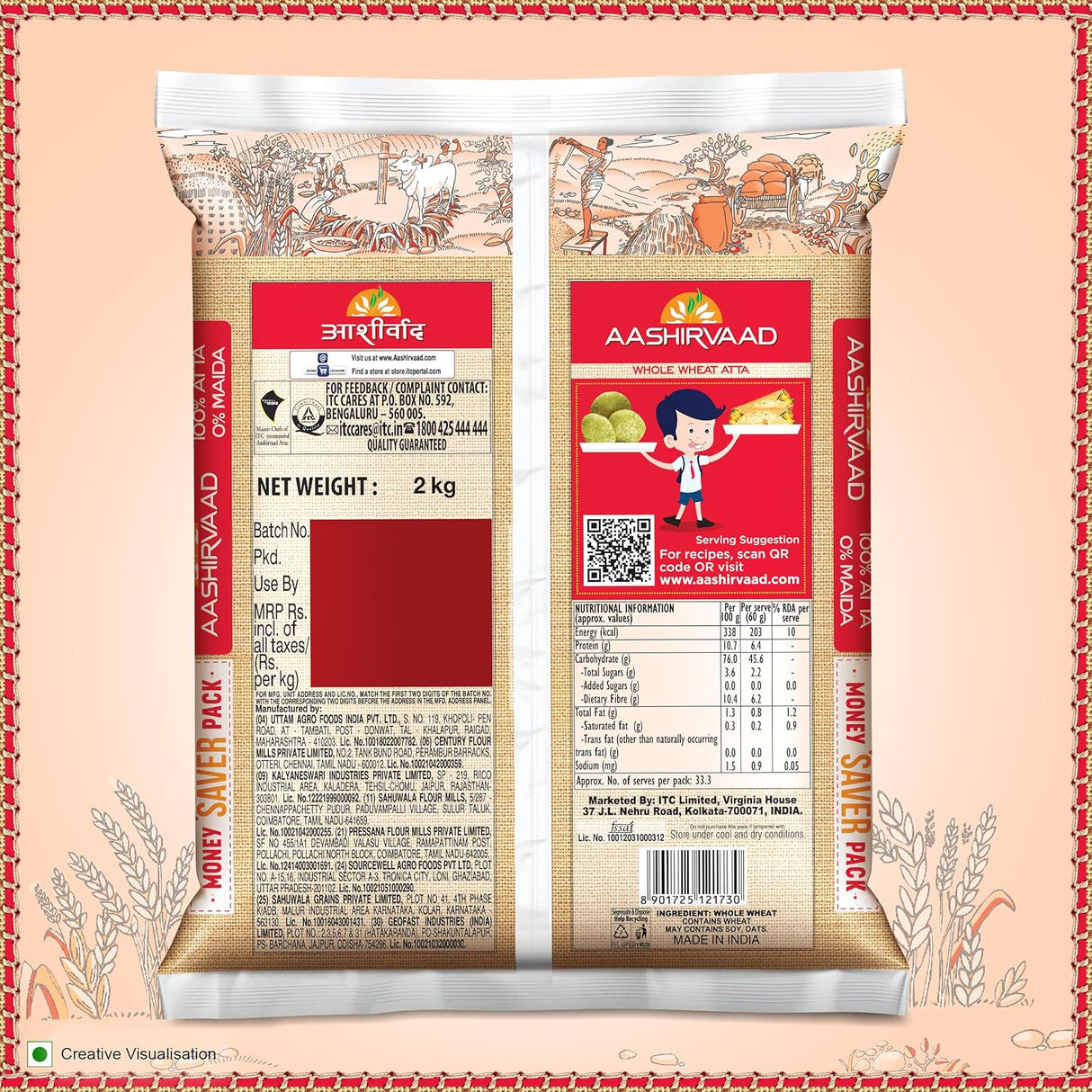 Aashirvaad Whole Wheat Flour Atta 2kg