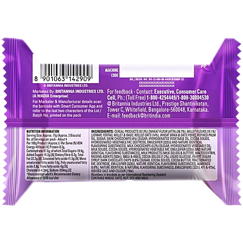 Britannia Nutri Choice Oats Almond & Milk 75g Biscuits
