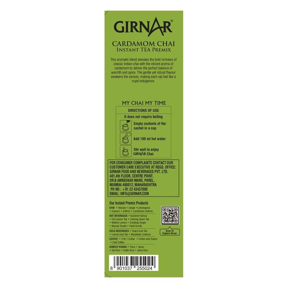 Cardamom Chai Instant Tea 140g (10 bags)- Girnar