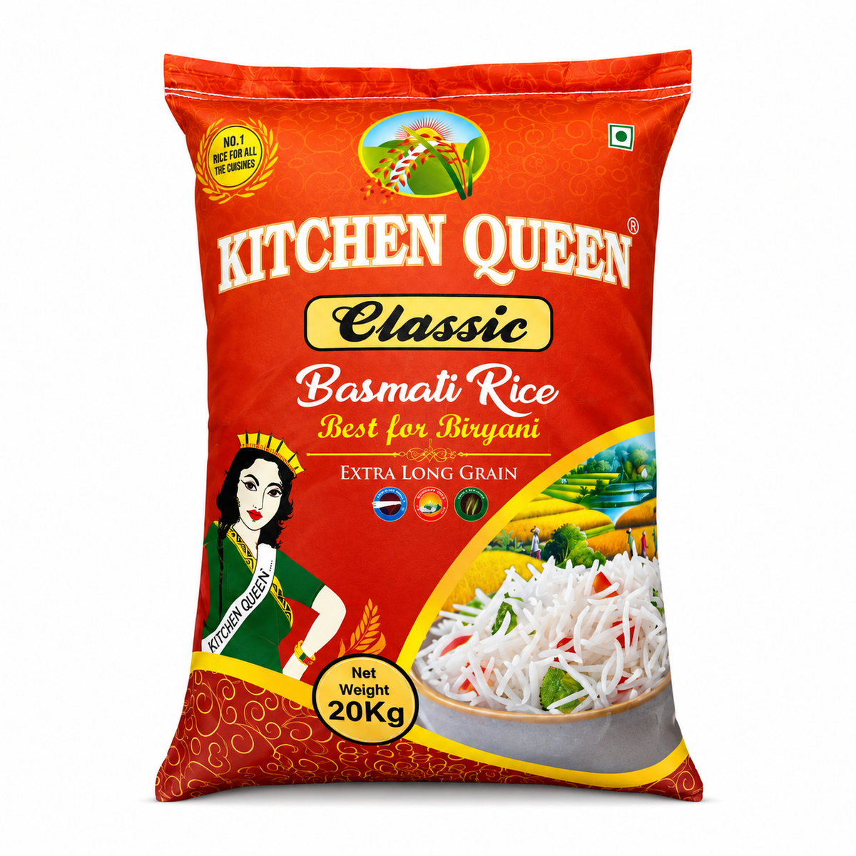 Kitchen Queen Long Grain Classic Basmati Rice 20kg