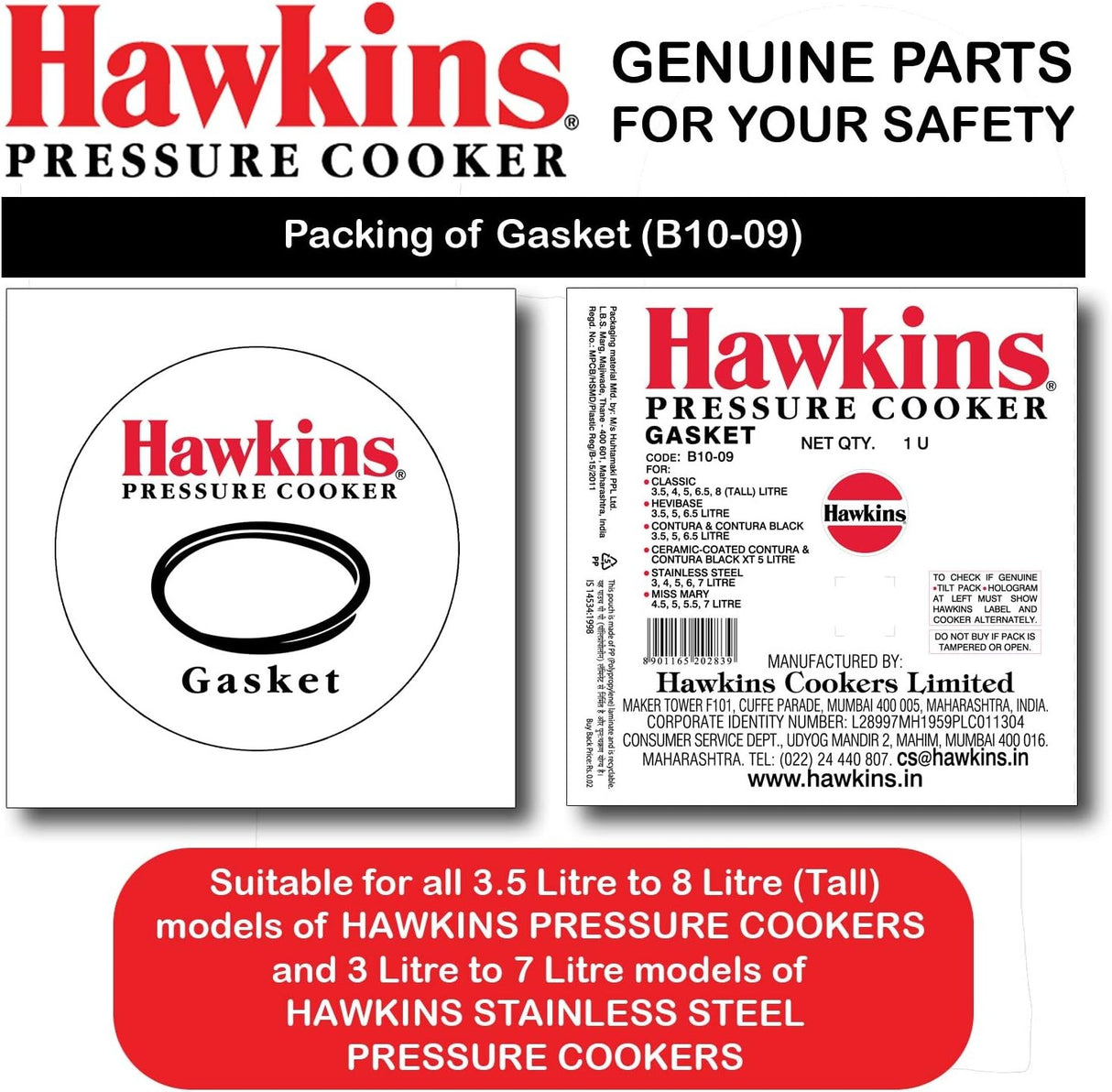 Gasket 3 to 8 L- Hawkins
