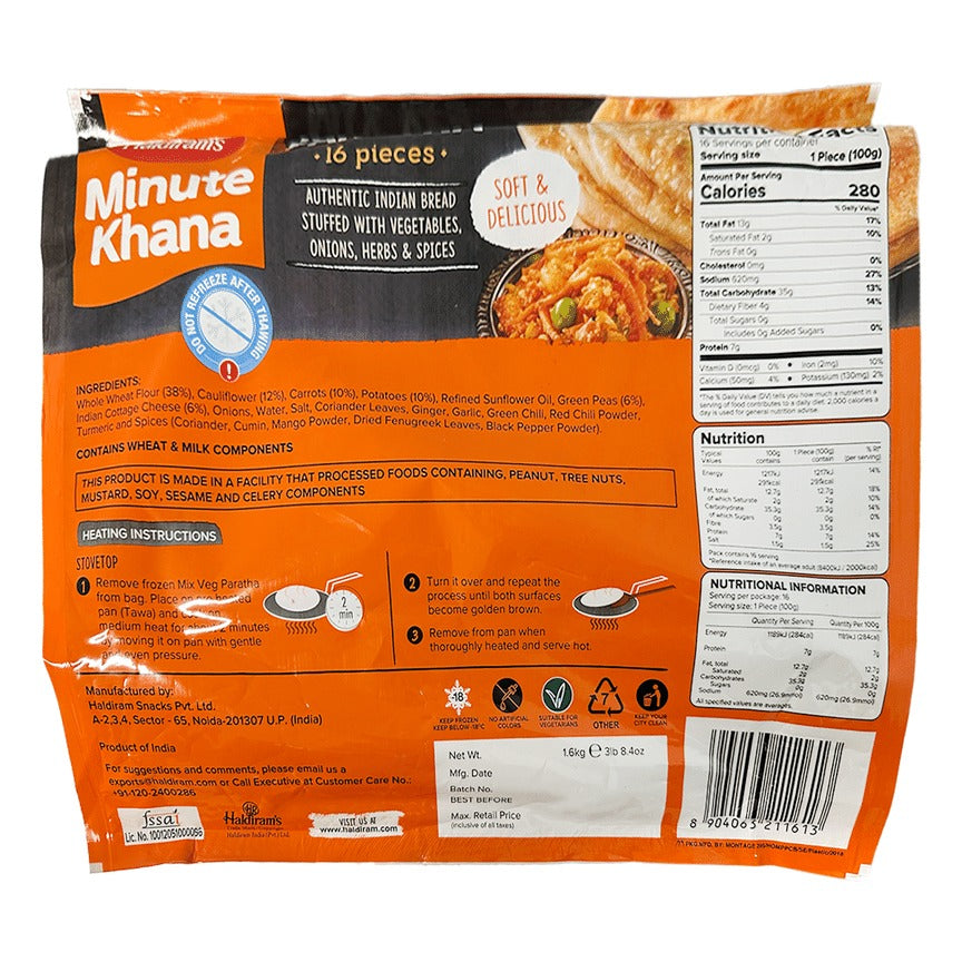 Haldiram's Mix Veg Paratha 16pcs