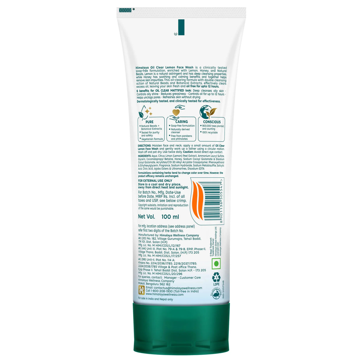 Himalaya Oil Clear Lemon Face Wash 100ml