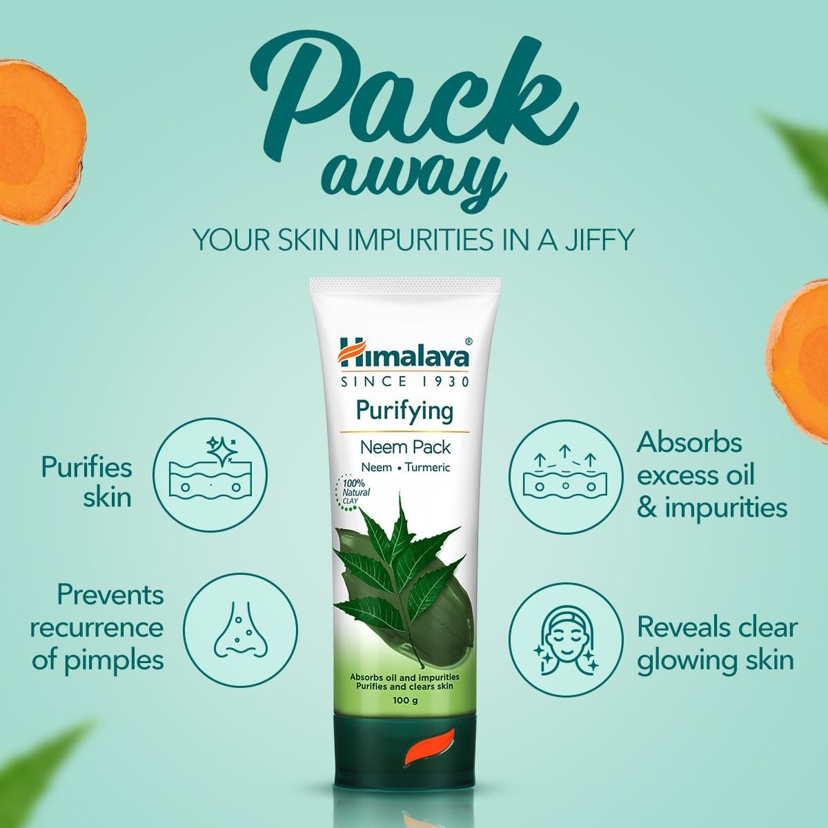 Himalaya Purifying Neem Face Pack (Neem & Turmeric ) 100ml