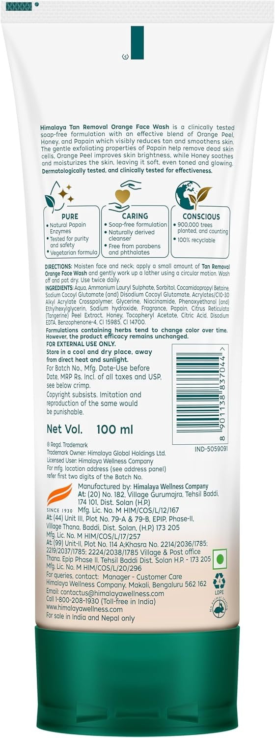 Himalaya Tan Removal Orange Face Wash 100ml