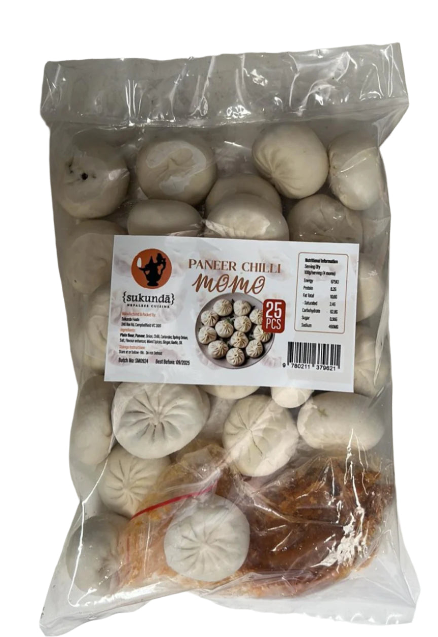Sukanda Chilli Paneer Momos 25pcs With Chutney