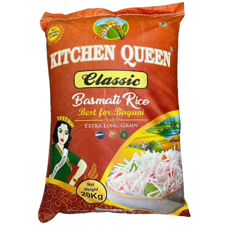 Kitchen Queen Long Grain Classic Basmati Rice 20kg
