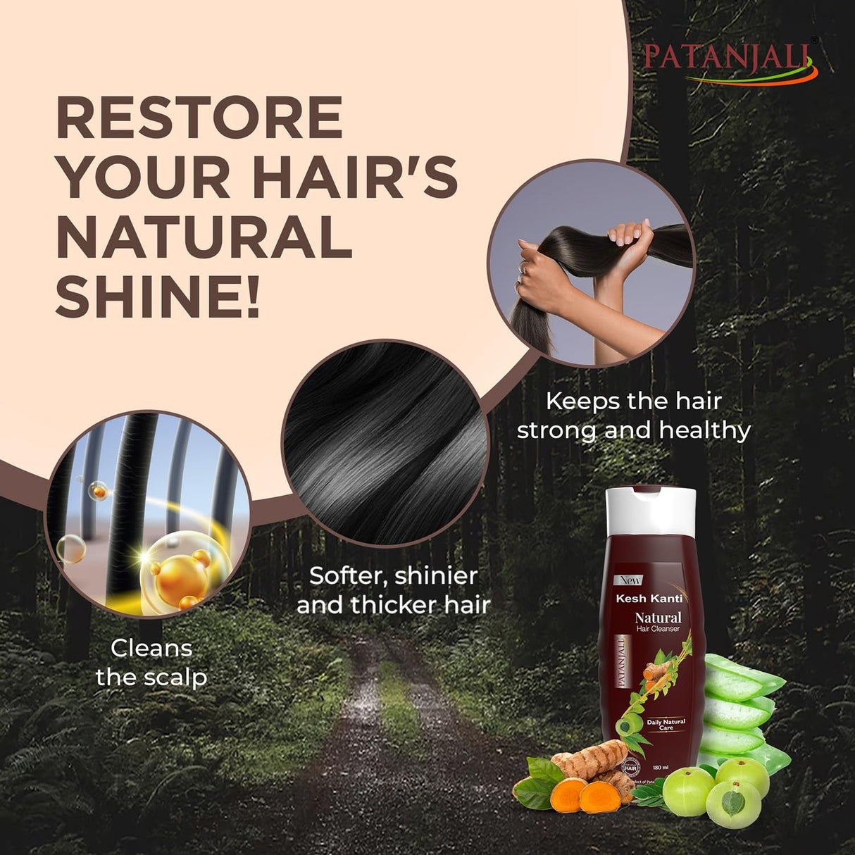 Patanjali Kesh Kanti Natural (Hair Cleanser) Shampoo 180ml