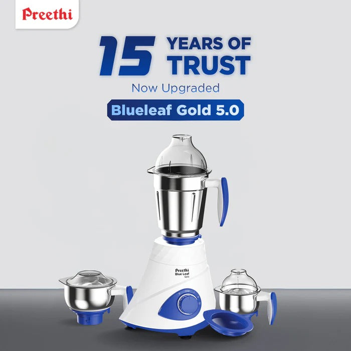 Preethi Blue Leaf Gold (Mixer Grinder with Flexible ) 750W