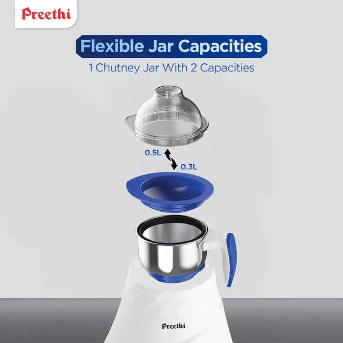 Preethi Blue Leaf Gold (Mixer Grinder with Flexible ) 750W