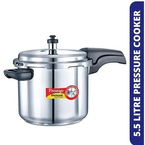 Prestige Deluxe Alpha Pressure Cooker 5.5L (Stainless Steel)