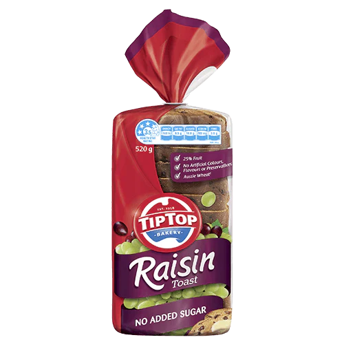 Tip Top Raisin Toast Bread 500g