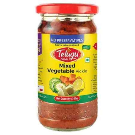 Telugu Foods Mixed Vegetable Pickle (With Garlic) 300g