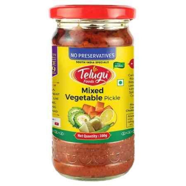 Telugu Foods Mixed Vegetable Pickle (With Garlic) 300g