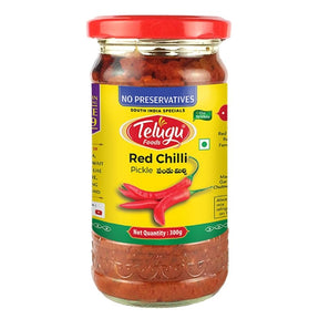 Telugu Red Chilli Pickle 300g (With Garlic)