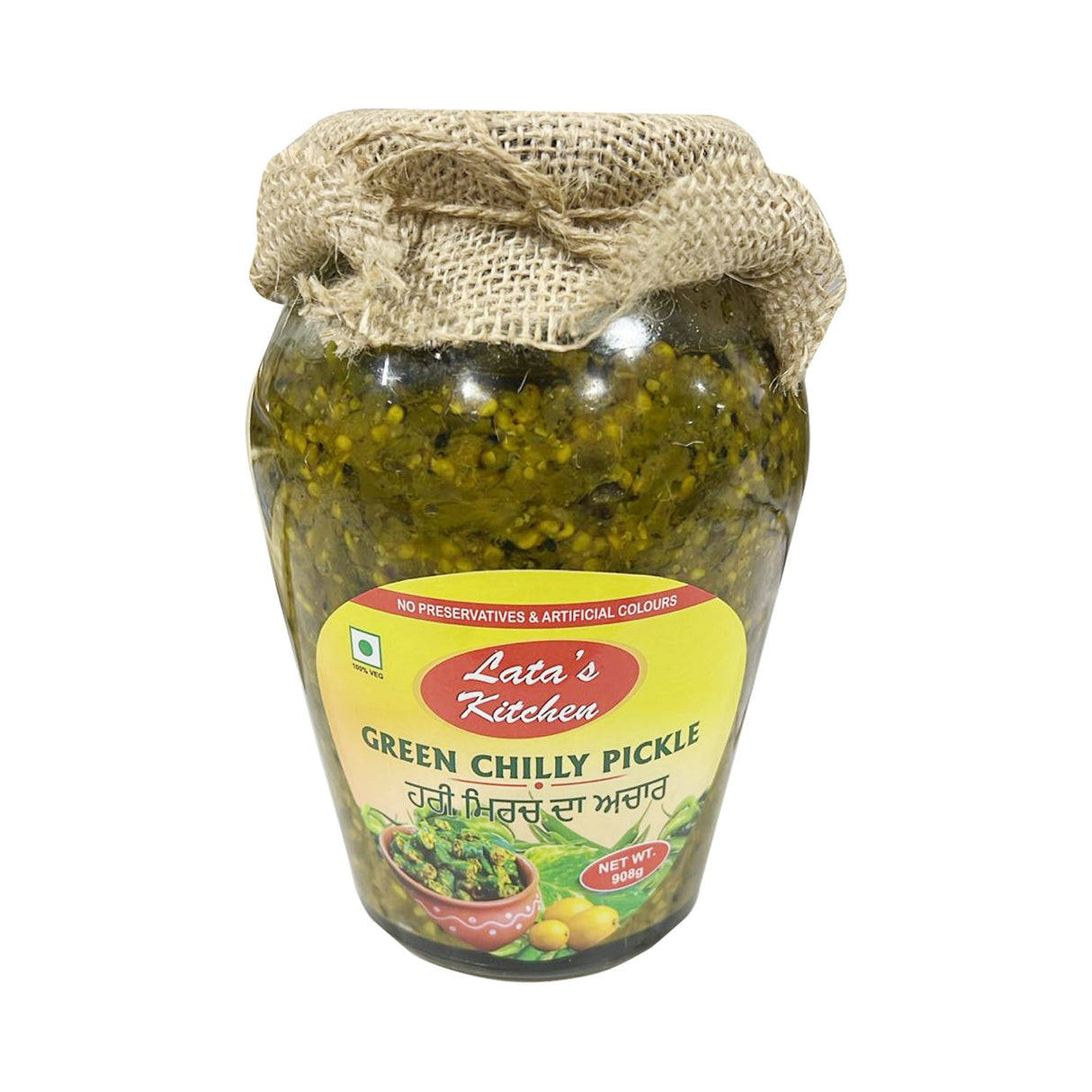 Lata Kitchen Green Chilli Pickle 908g