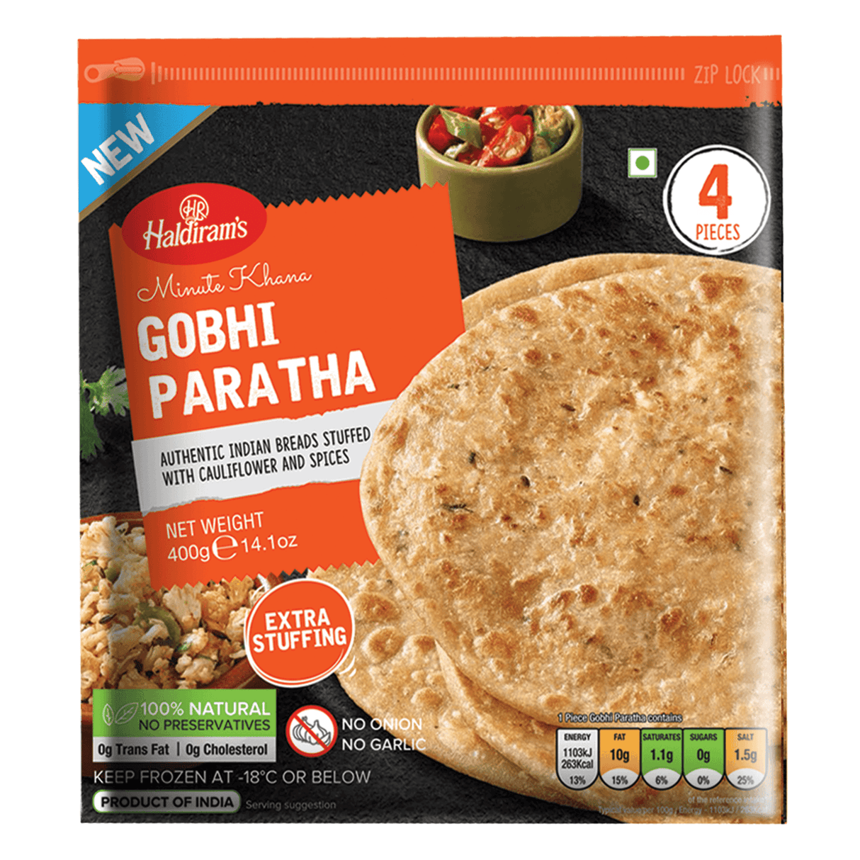 Haldiram's Gobhi Paratha 4pcs