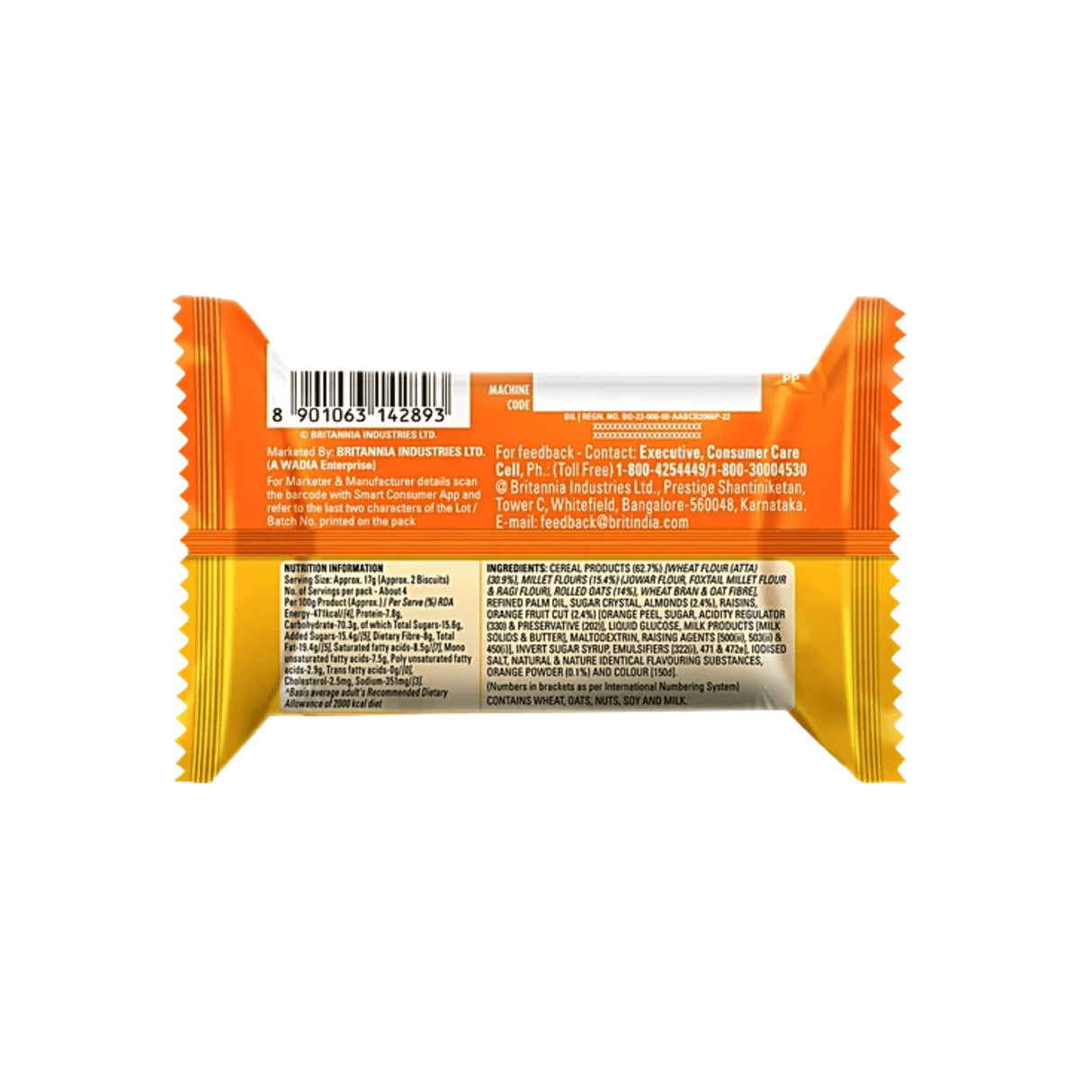 Britannia Oats Orange & Almond Biscuits 75g
