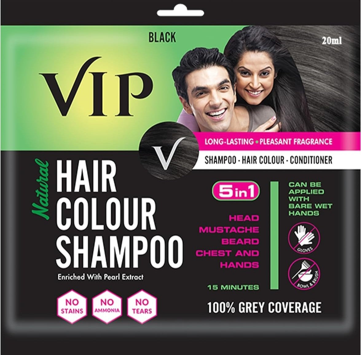 VIP Hair Colour Shampoo Black 20ml