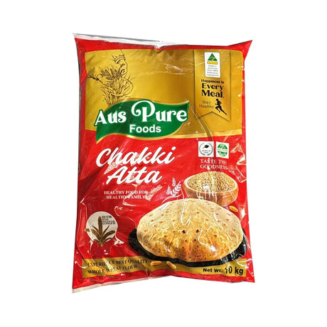 Aus Pure Foods Chakki Atta 10kg - front