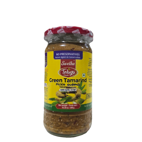 Telugu Foods Green Tamarind Pickle (With Garlic) 300g
