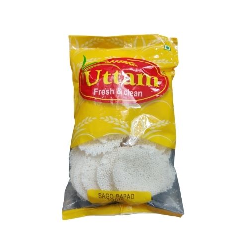 Plain Sago Papad (White) 200g- Uttam