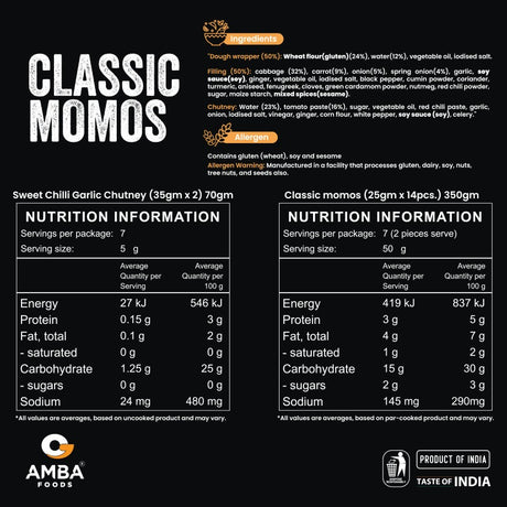 Amba Classic Momo 14 pc - 420 Gms