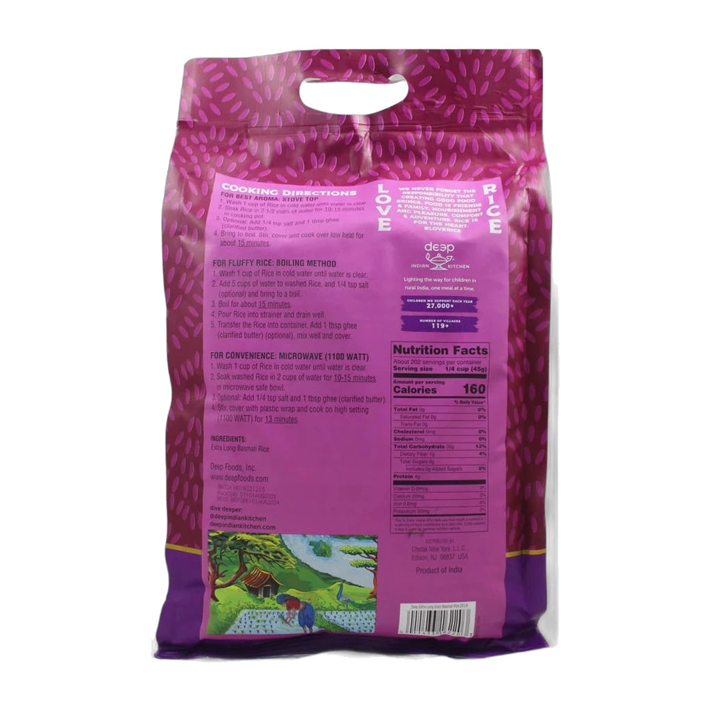 Deep Extra Long Grain Basmati Rice 9.10 kg - back