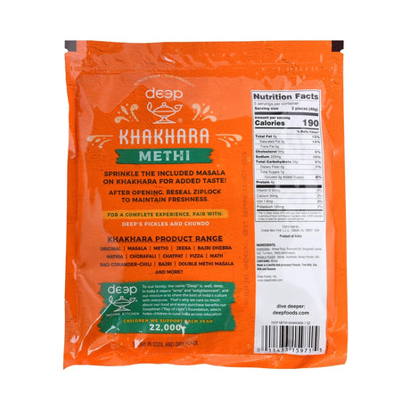 Deep Methi Khakhara 200g - back
