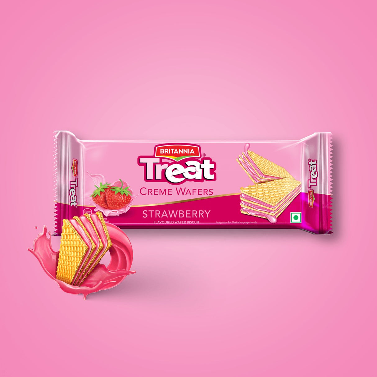 Britannia Treat Creme Wafers Strawberry 75g