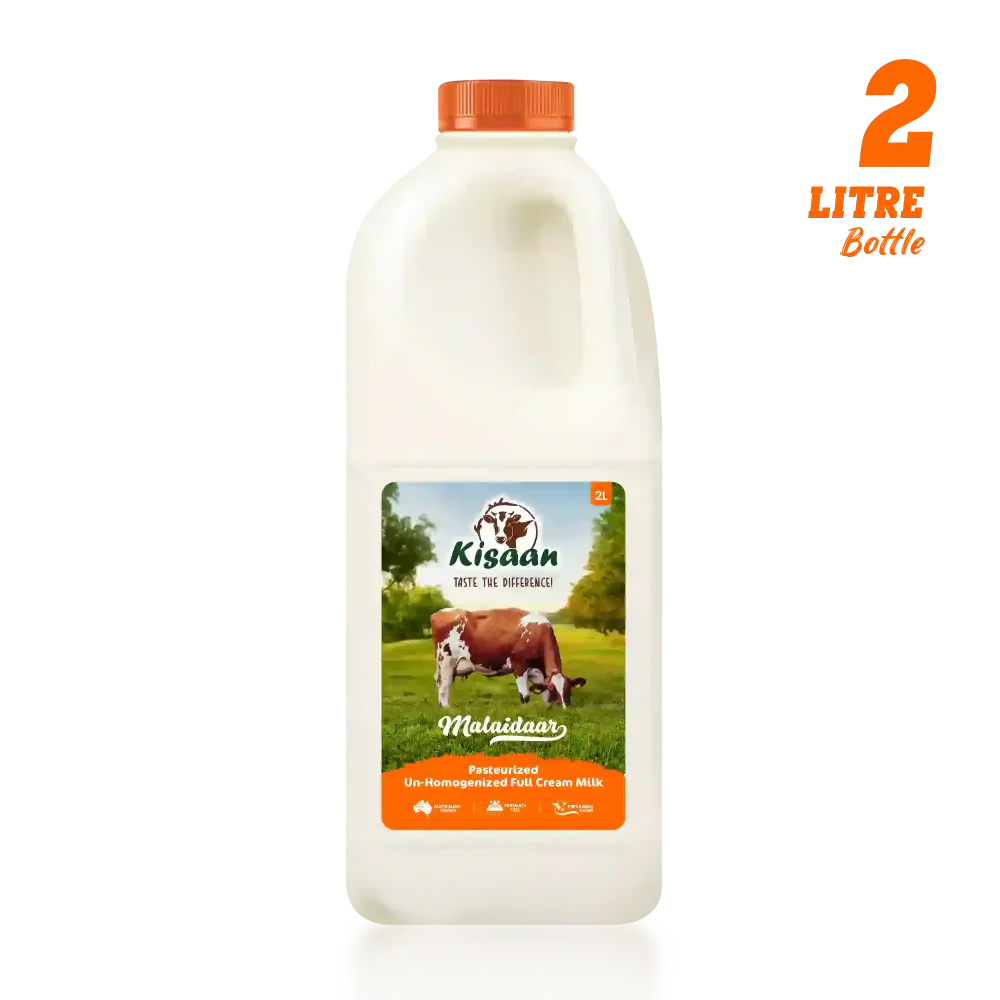 Kisaan Cow MIlk Full Cream (Pasteurized Un-Homogenized) 2L